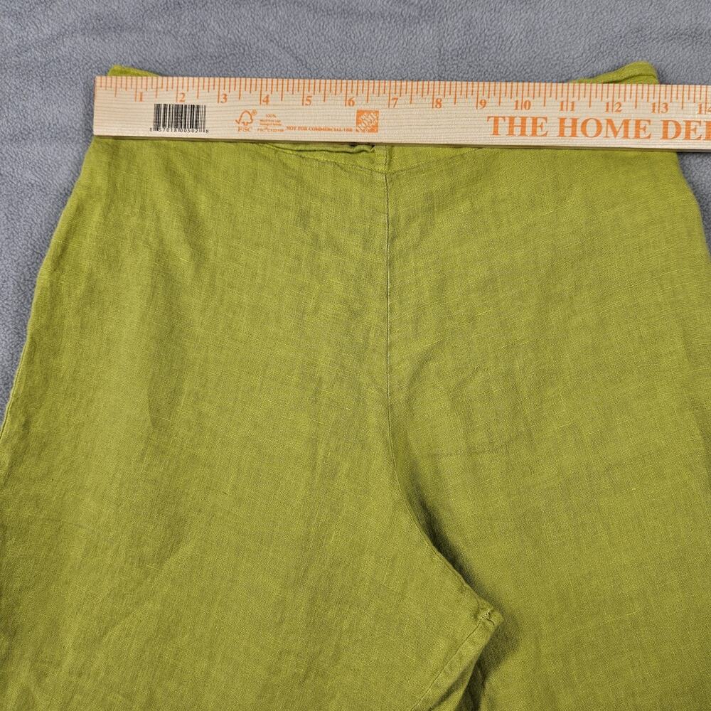 Bryn Walker Pants Women XS Green Linen Cropped Pull On Breathable Minimalist - Picture 10 of 13